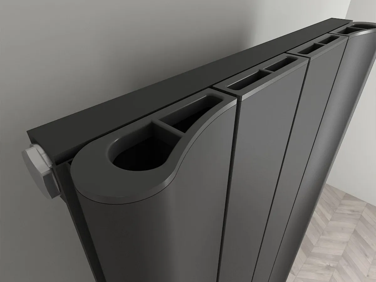 Radiator electric de design CARISA, colecția BOREAS B, 1800x462 mm, NEGRU
