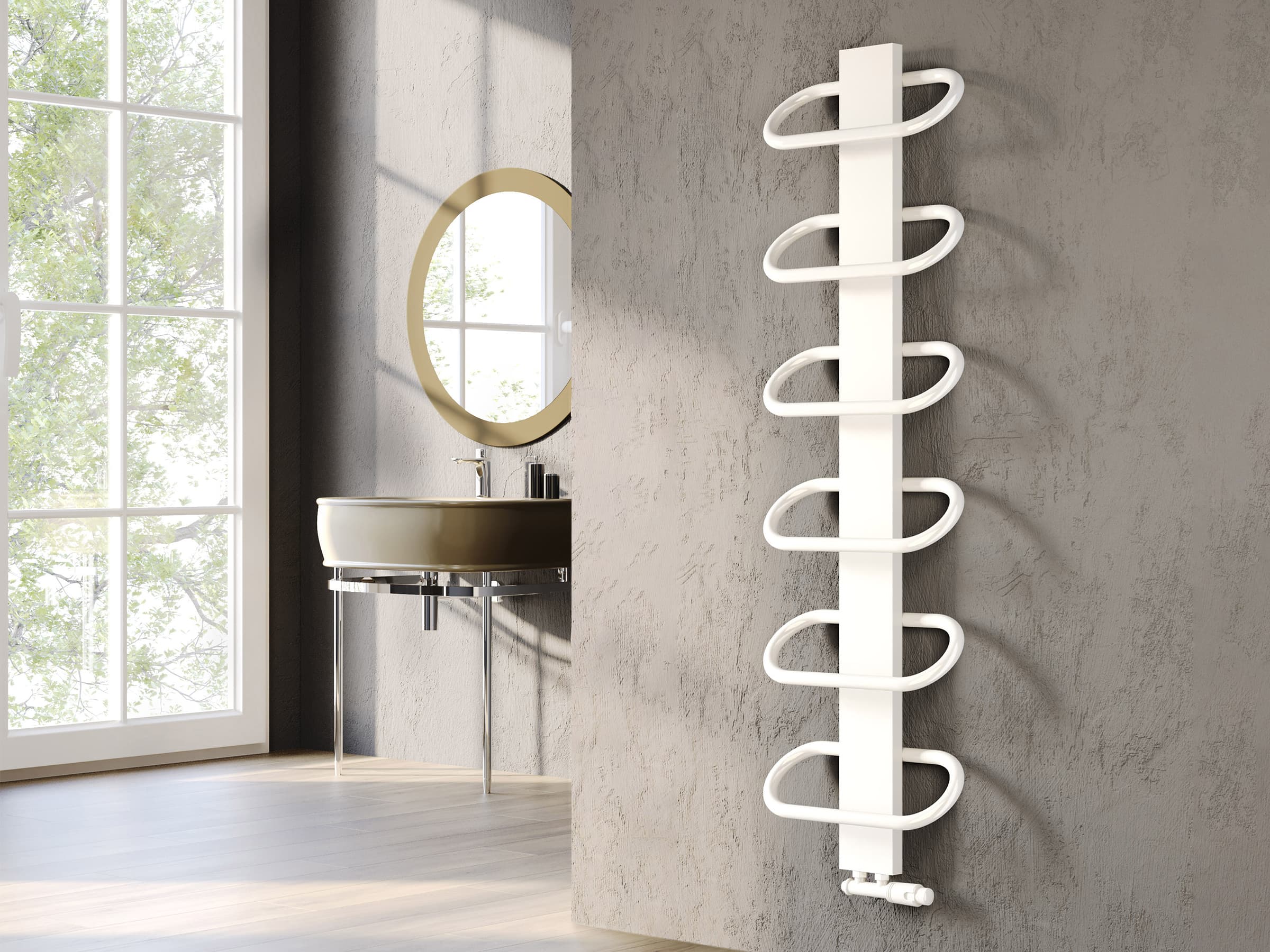 Uscător de prosoape decorativ LOJIMAX, colecția PEARL Lățime 1010 mm. Înălțime 400 mm. negru mat