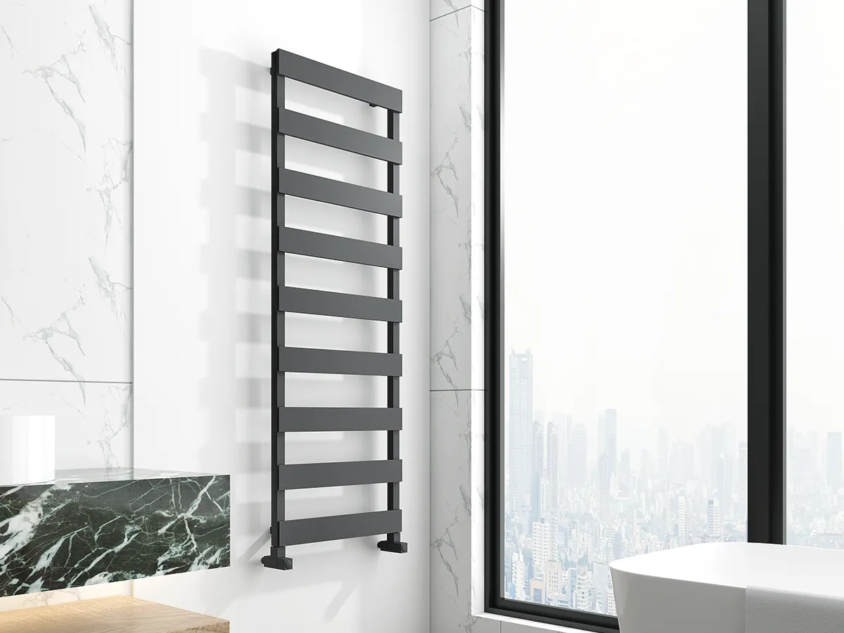 Uscător de prosoape de design CARISA, colecția NINOVA BATH, 810x500 mm, NEGRU