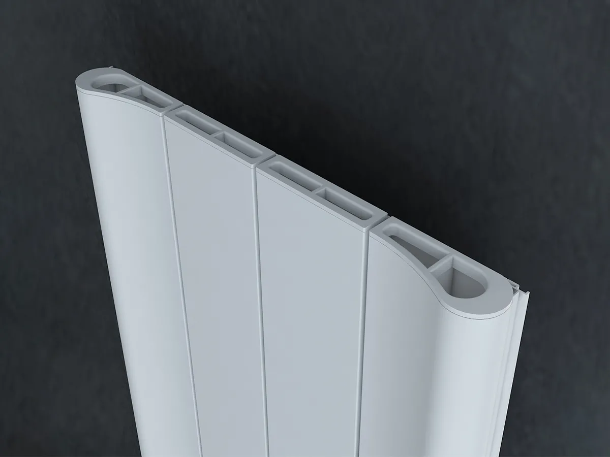 Radiator electric de design CARISA, colecția BOREAS B, 1800x369 mm, ALB