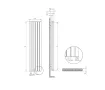 Calorifer decorativ LOJIMAX colecția DIAMOND DOUBLE 1400x496 mm, Alb