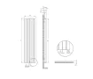 Calorifer decorativ LOJIMAX colecția DIAMOND 1600x496 mm, Negru