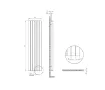 Calorifer decorativ LOJIMAX colecția LOVA LINE 1800x481 mm, Alb