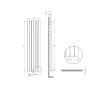 Calorifer decorativ LOJIMAX, colectia BAMBOO inaltimea 300 mm. latimea 239 mm. CHROME ANODISING