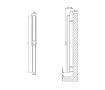 Uscător electric de prosoape de design CARISA, colecția VESTA S, 1200x70 mm, NEGRU