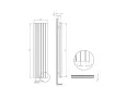 Дизайнерский радиатор LOJIMAX коллекция BAMBOO DOUBLE 1600x479 мм, Черный 