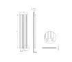 Calorifer decorativ LOJIMAX colecția KALSEDON 1400x470 mm, Negru