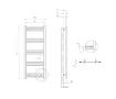 Uscător de prosoape de design LOJIMAX colecția LODOS 1480x500 mm, Alb