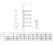 Uscător de prosoape de design LOJIMAX colecția PRUSIAS 1000x400 mm, Negru