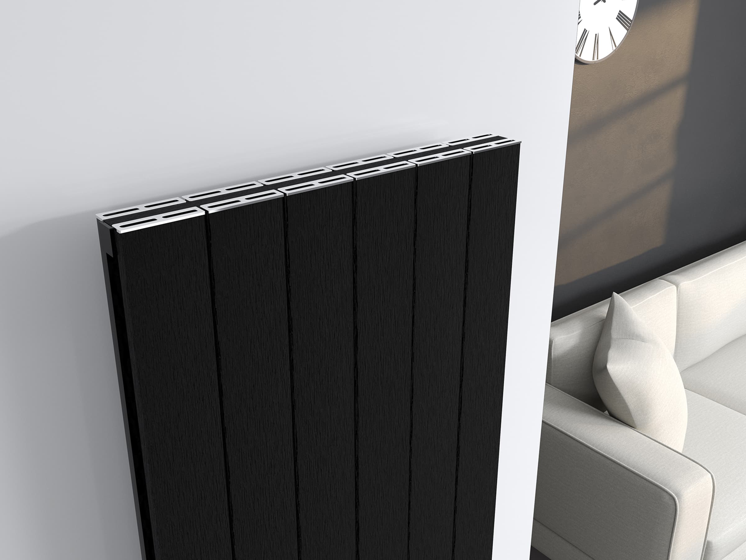 Calorifer decorativ LOJIMAX, colectia  KALSEDON DOUBLE высота 300 mm. ширина 280 mm. BLACK SATINE