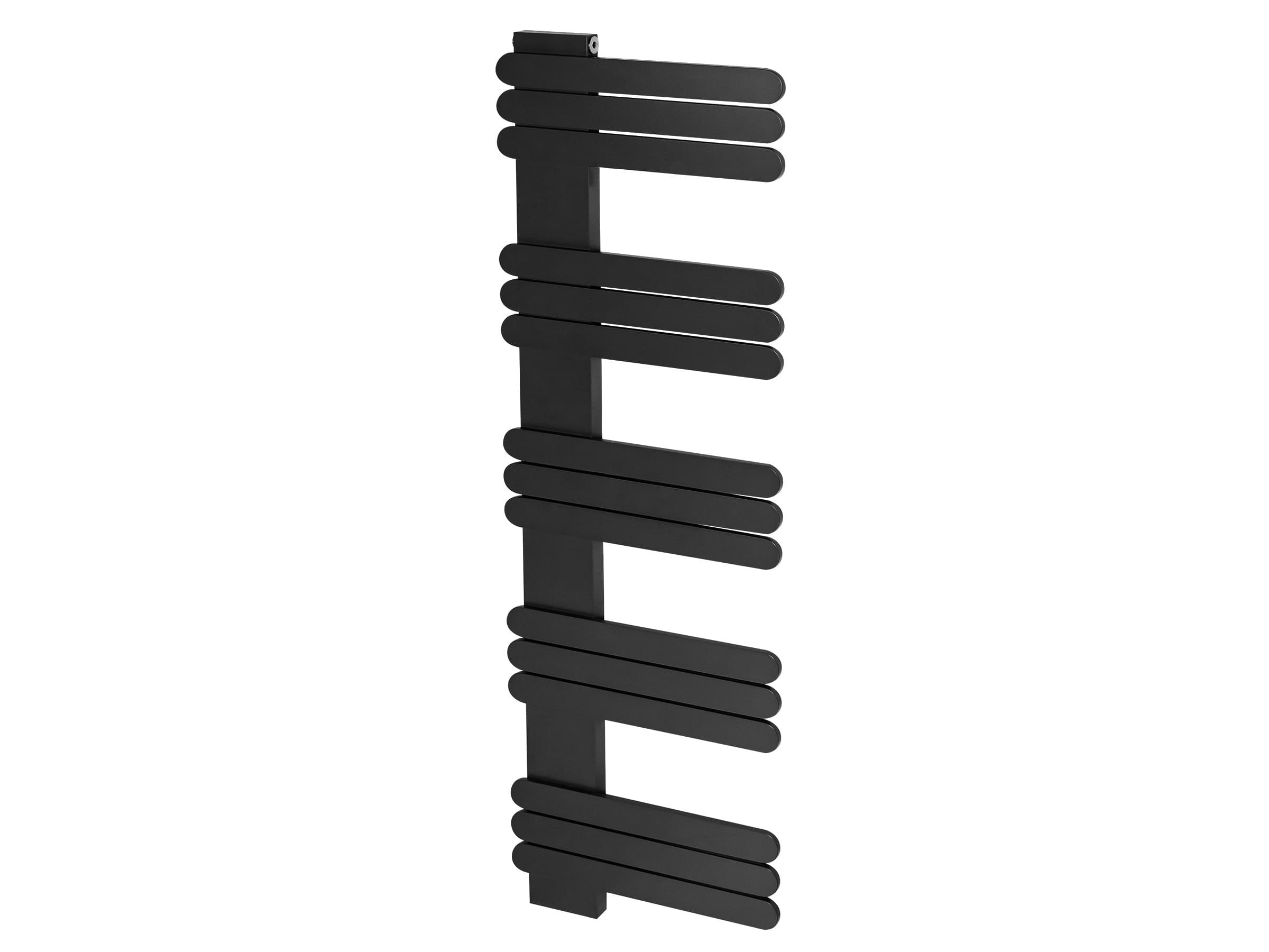 Uscător de prosoape decorativ LOJIMAX, colecția NUMMO Lățime 250 mm. Înălțime 400 mm. negru mat