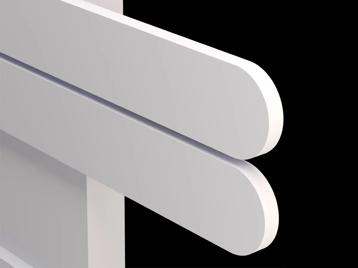 Uscător de prosoape decorativ LOJIMAX, colecția BALLOSS LINE Lățime 1220 mm. Înălțime 500 mm. alb mat